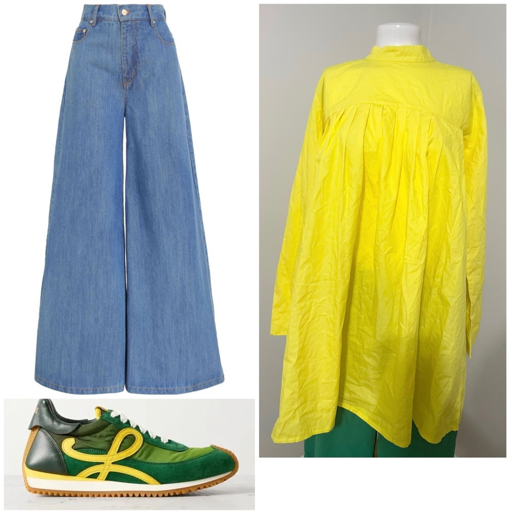 Yellow pleated cotton top - PRELOVED - 2X